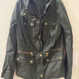 Tommy Hilfiger Green Utility Jacket with Gold Hardware